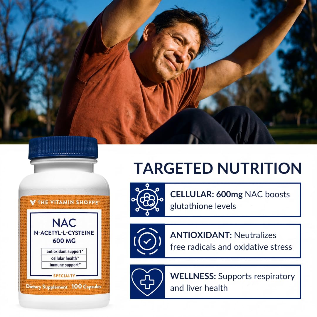 The Vitamin Shoppe NAC N-Acetyl-L-Cysteine - Promotes Overall Health, Immune & Antioxidant Support