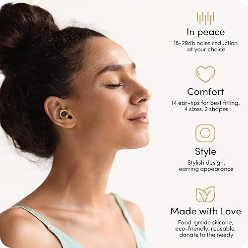 Miniatura 2 de Tapones de oído de estilo Audree para reducción de ruido, tapones reutilizables de alta fidelidad para conciertos, músicos, motocicletas, estudio,