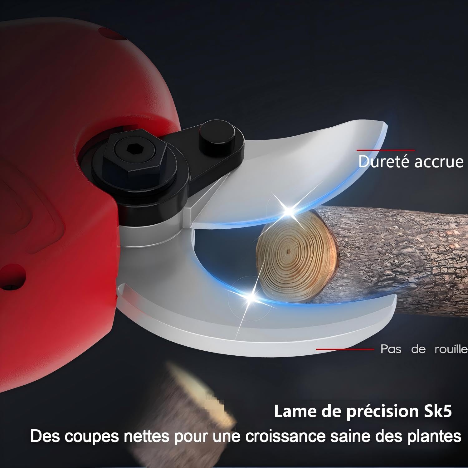 OUTIGO Sécateur Électrique Sans fil, 40mm Secateur Electrique 2 * 3000 mAh, Sécateur électrique avec Écran avec 2 Batteries de 3.0Ah pour la taille, le jardinage, les arbres fruitiers et le vignoble