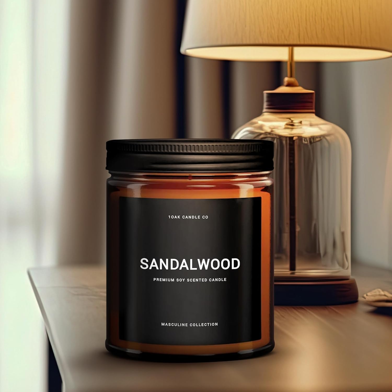 1OAK Scented Candles for Men - Sandalwood Candles - Mens Candle for Home - Masculine Candle - Long Burning Premium - Soy Wax - Image 6