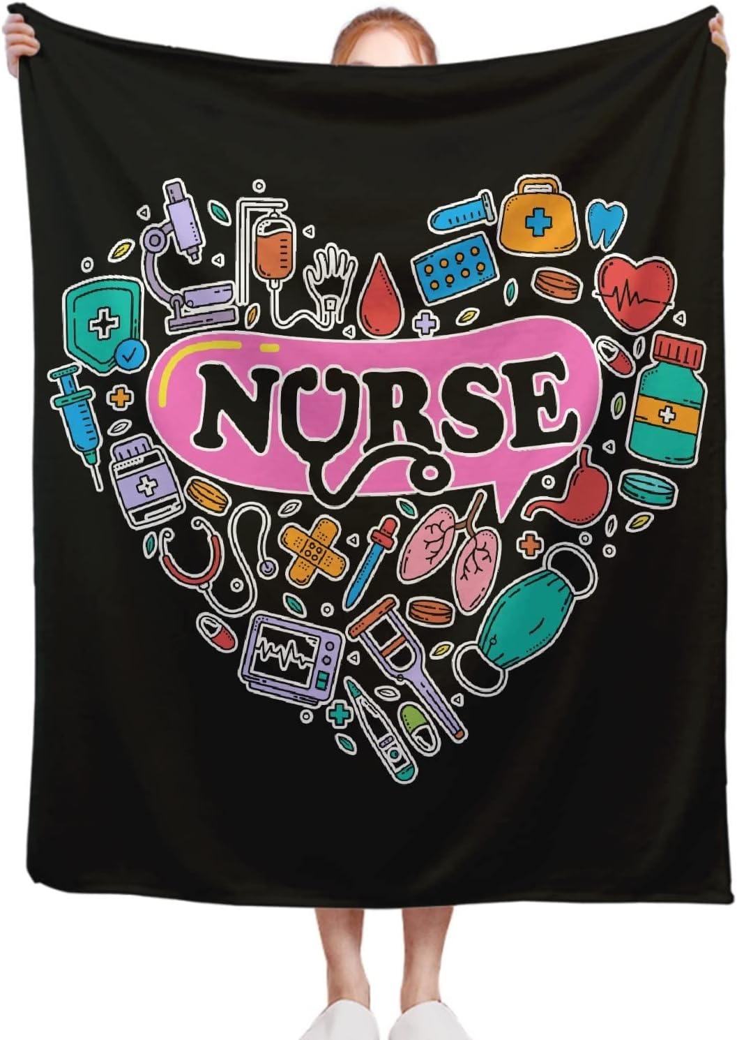 Nurse Blanket, 50 x 60 Inch Throw Lightweight Super Soft