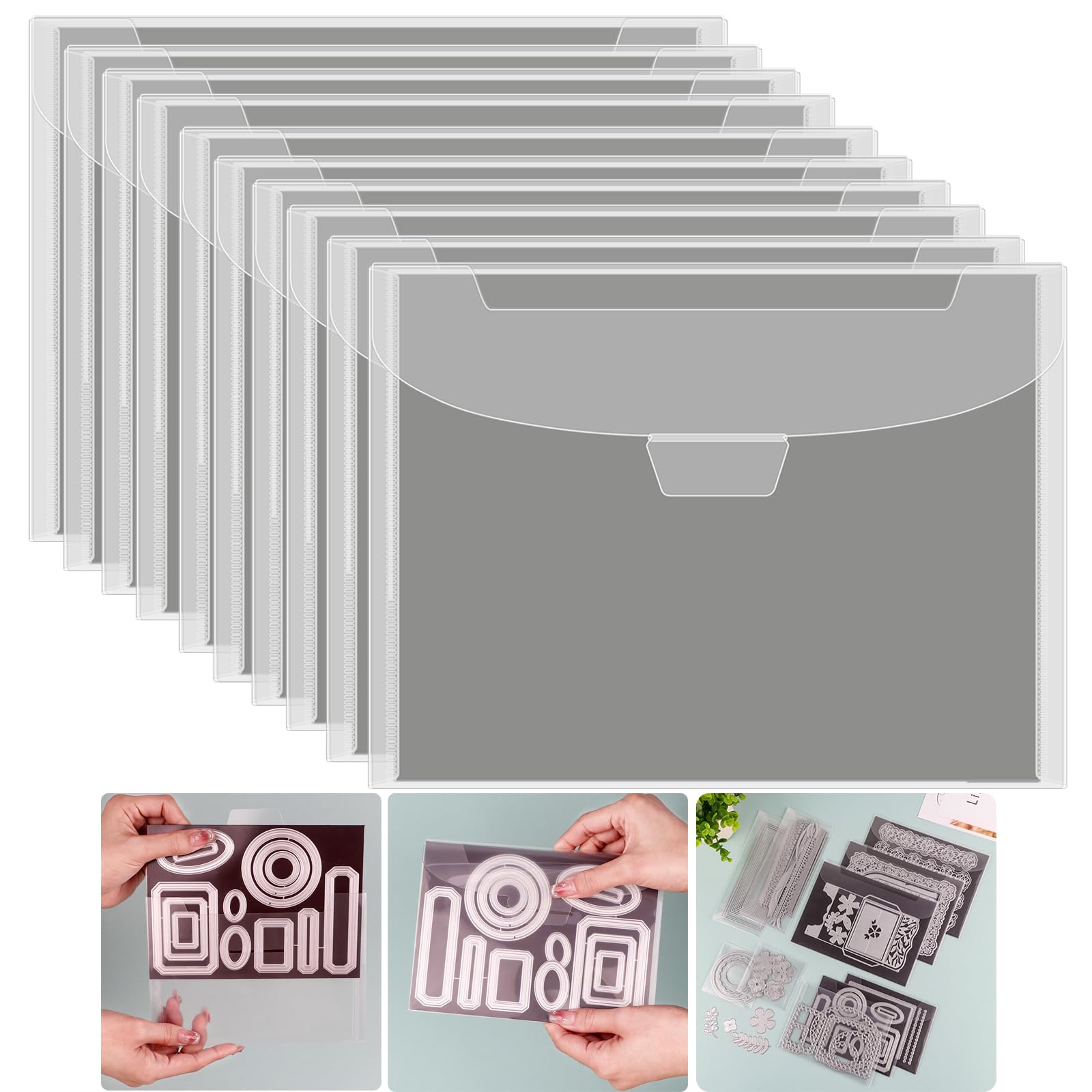 Briartw 20 STKS Stempel en Die Opbergtas Set Met Rubber Magnetische Vellen Voor DIY Scrapbooking, Snijmallen, Stencil Embossing, Ambachten Papier Kaart Organizer Houder