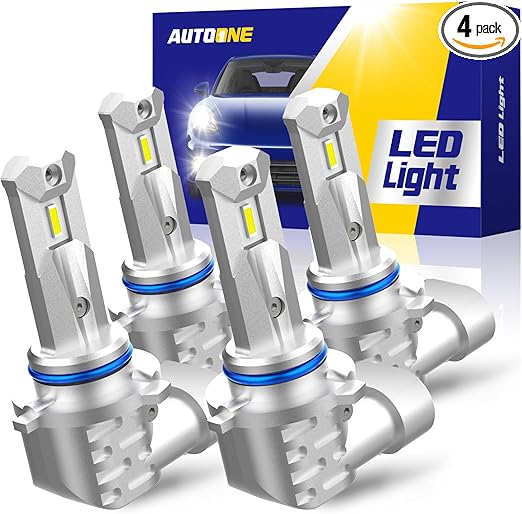 AUTOONE 9005 9006 Bulbs Combo, 6000K White Super Bright 9005/HB3 9006/HB4 Halogen Replacement Fog Light Bulbs, Plug and Play, Pack of 4