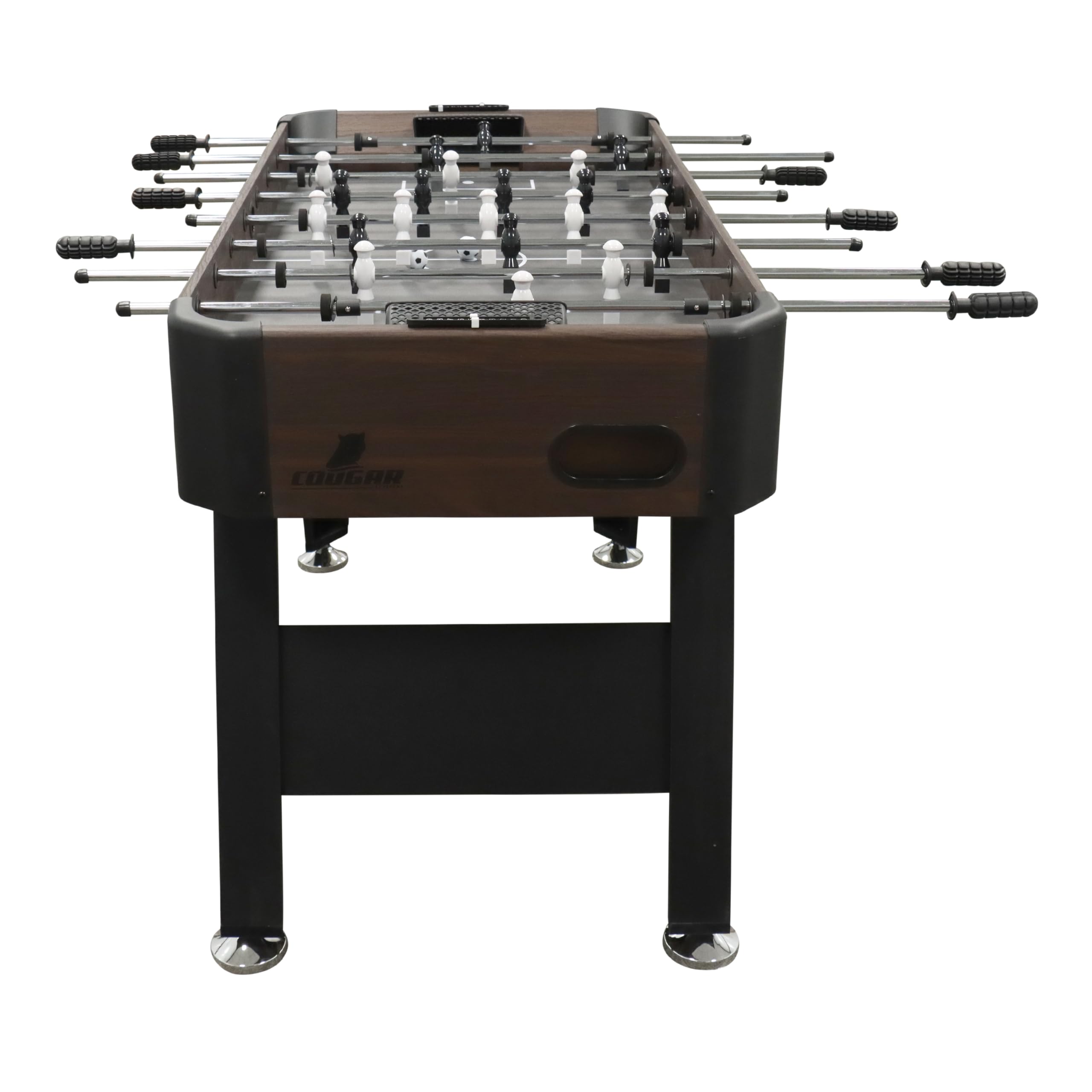 Cougar Striker Baby-Foot | Table De Babyfoot Marron Foncé/Noire | Table De Football, 2 Balles Et Compteur De Points Inclus | pour Tous Les âges | Dimensions 122 X 61,5 X 79 Cm