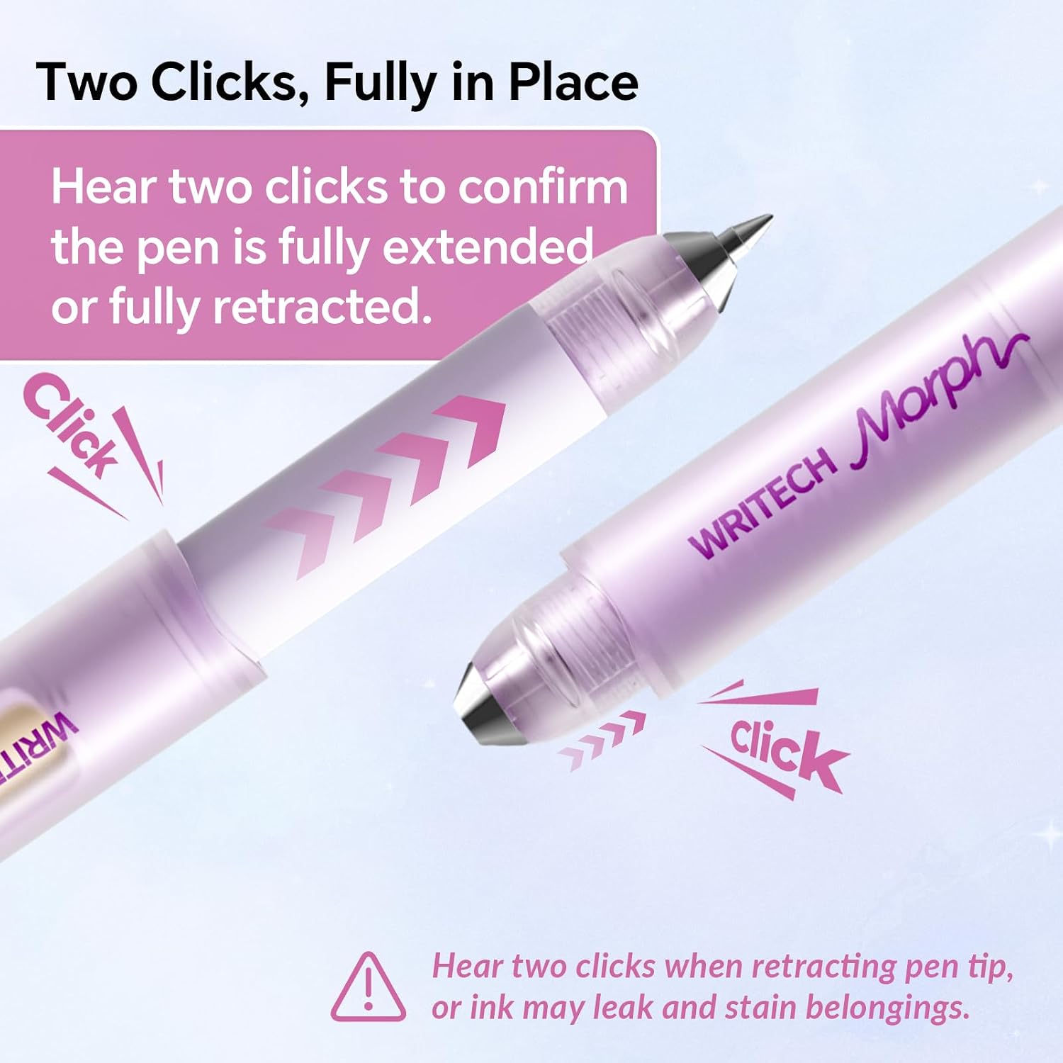  Morph Extendable Gel Pens: 0.7mm Medium Point Black Ink Pocket-to-Full-Size Design Translucent Soft Grip Barrel Includes 2 Pens and 2 Refills Dual-Length Pocket Pen 4.6" to 6.1" thumbnail