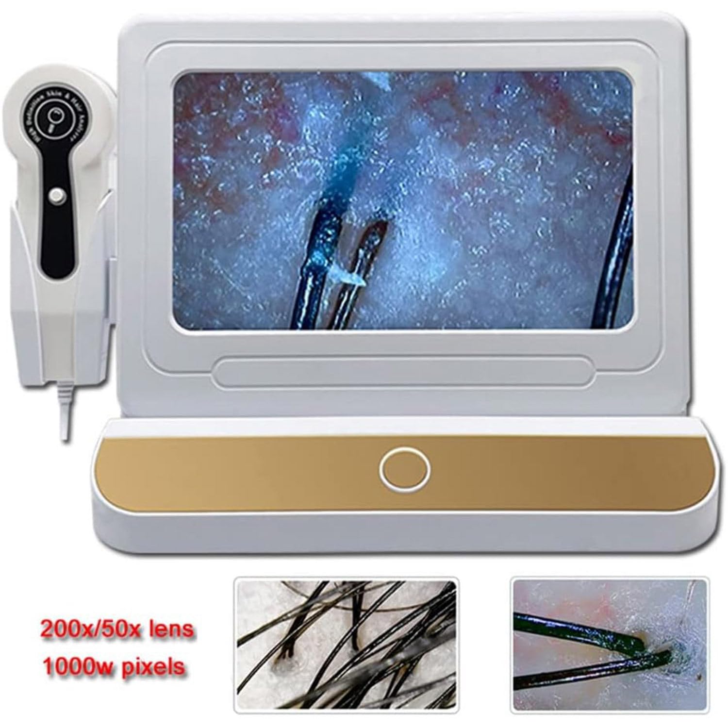 Microscopio Digitale dell'analizzatore della Pelle dei Capelli del rivelatore del Cuoio capelluto per Il Test del follicolo pilifero e Lente d'Ingrandimento dell'analisi della Pelle