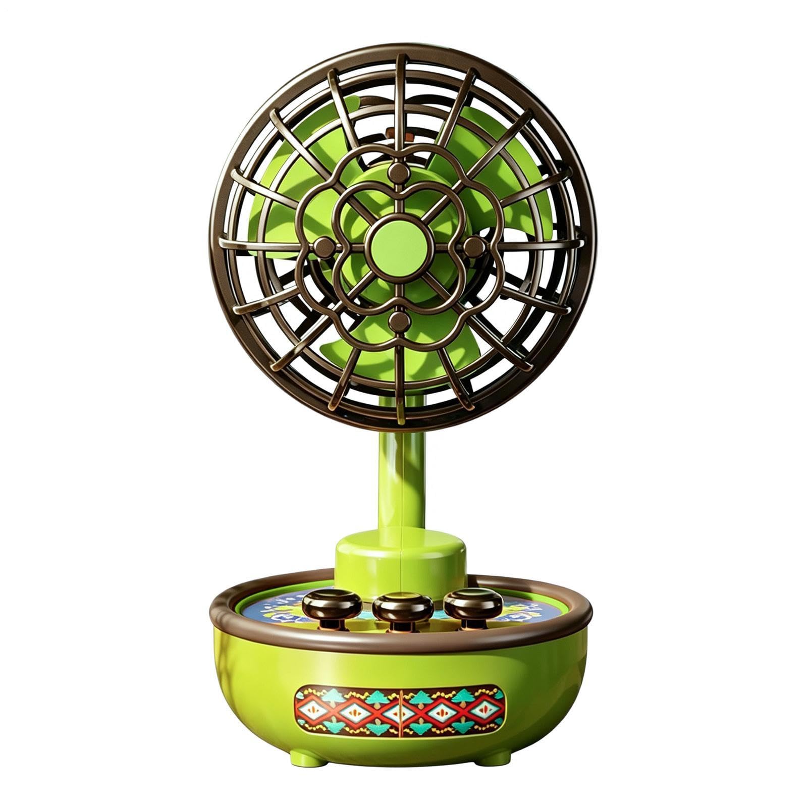 Ventilateur de table à 3 vitesses autonome à piles pour intérieur et extérieur