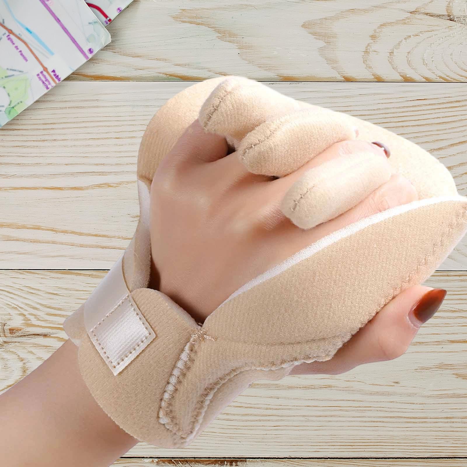 Gant écarteur de Doigts, Protège-Paume, Aide Ergonomique, Coussin Souple, Oreiller pour Contractures de La Main pour Femmes et Hommes, Droite Gauche