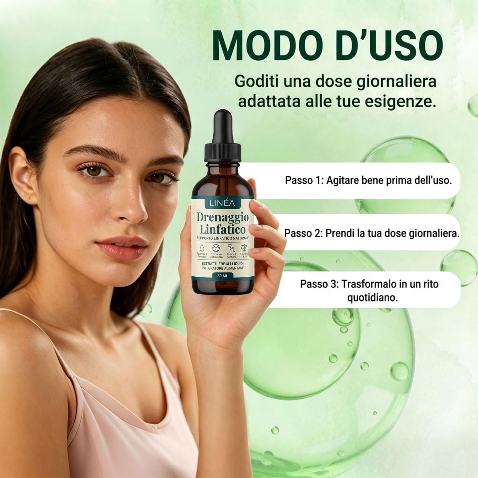 Linea Drenaggio Linfatico Gocce, Gocce di Benessere peril Drenante Linfatico, Formula Erboristica Naturale,Senza Glutine, Adatte per Donne e Uomini (1)