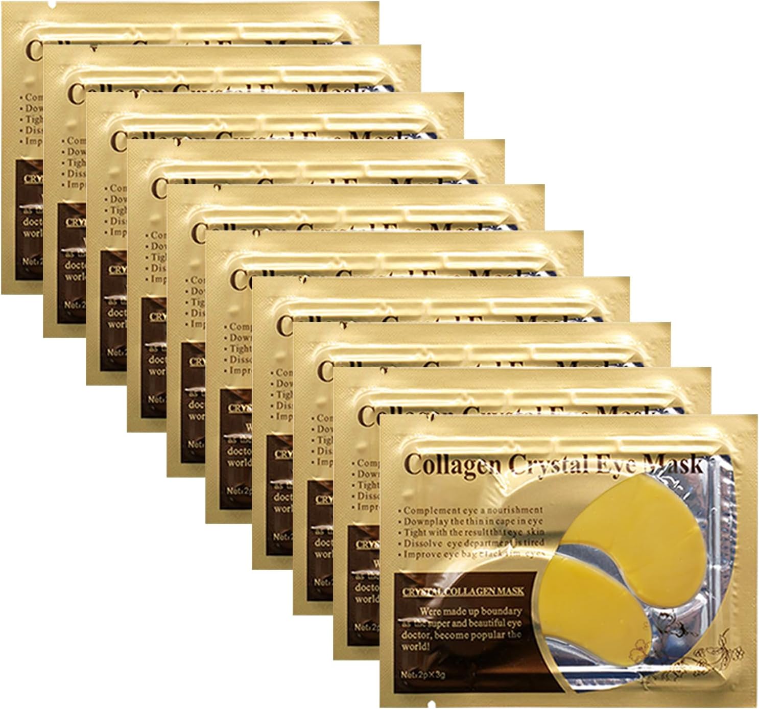 Adofect Collagen Powder Eye Mask 30 Pairs Gold Under Eye Gel Pads, Hyaluronic Acid Under Eye Mask Gel Patches for Puffy Eye Reducing Dark Circles, Eye Bags, Wrinkle, Refresh Your Eyes, Gold