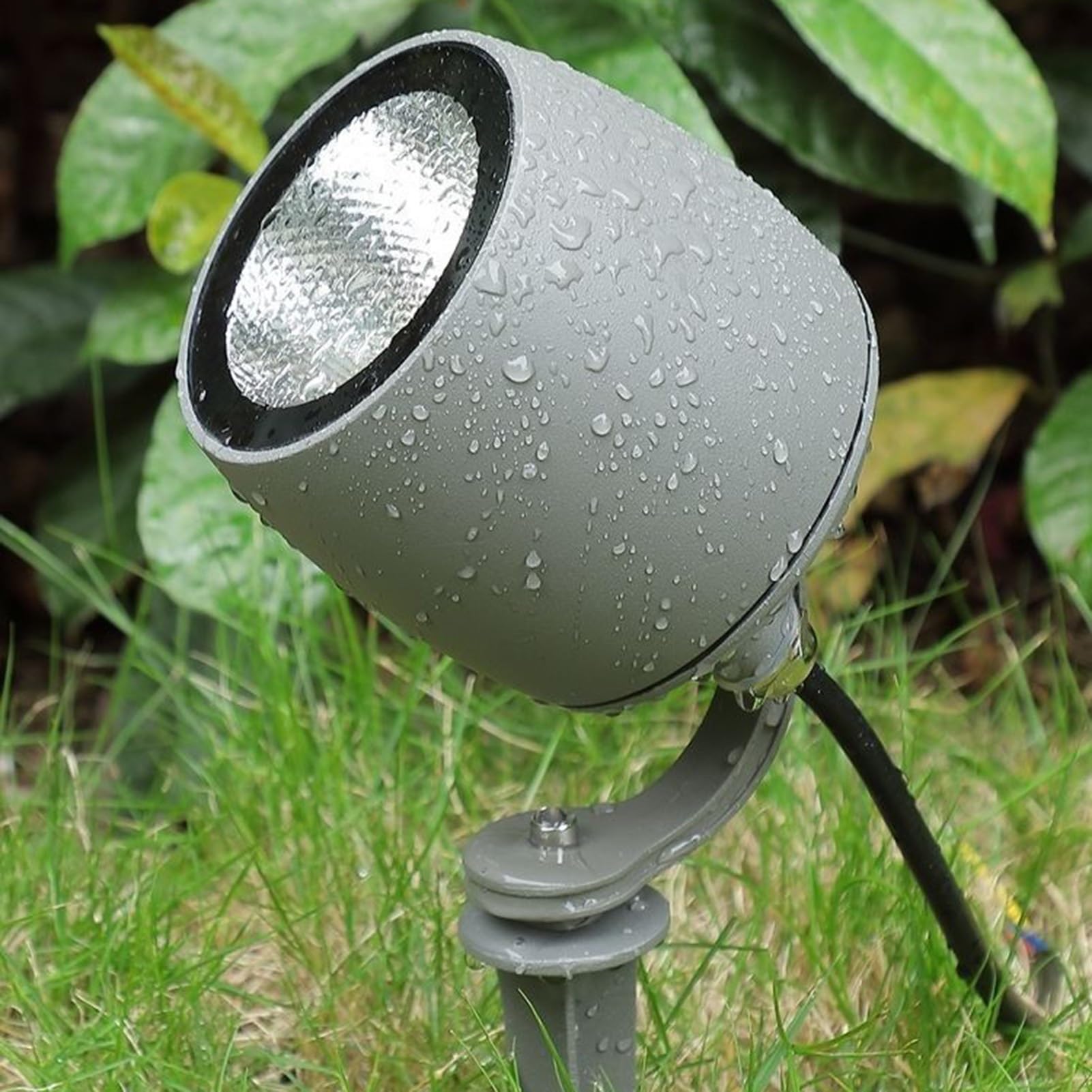 Projecteur Rotatif – Éclairage De Pelouse, Projecteur pour Arbres De Parc À 270°, Lampe D'extérieur Décorative Ronde, Étanche IP65(A-Warm White,220(30W))