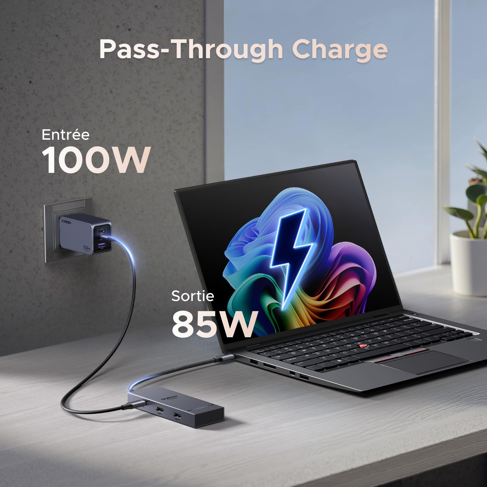 UGREEN Revodok Pro 207 Docking Station Hub USB C Dual HDMI 4K 60Hz PD 100W 7 en 1 Station Accueil Adaptateur Multiports USB 2A2C 10Gbps Extension 2 Écrans pour Windows MacOS
