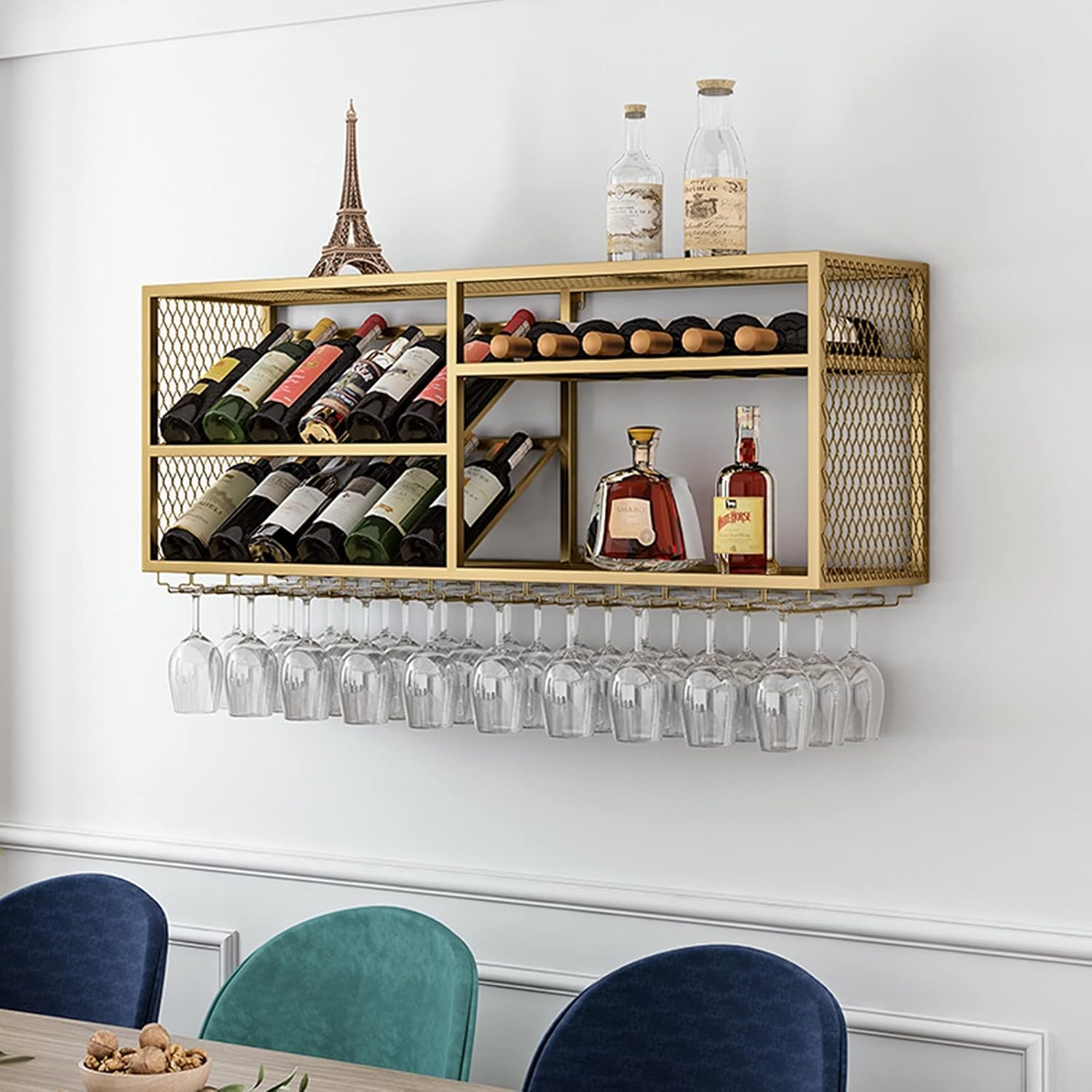 Wrought Iron Wine Rack Hanging Wine Glass Holder Upside Down Wine Glass Holder Bar Decoration Storage Rack