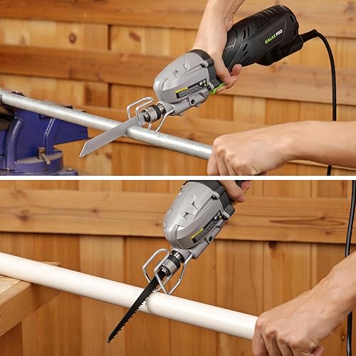 Miniatura 8 de Sierra de vaivén GALAX PRO, sierra de vaivén con cable de 5.0 Amp de velocidad variable, 3000 spm, longitud de carrera  ", capacidad máxima de corte
