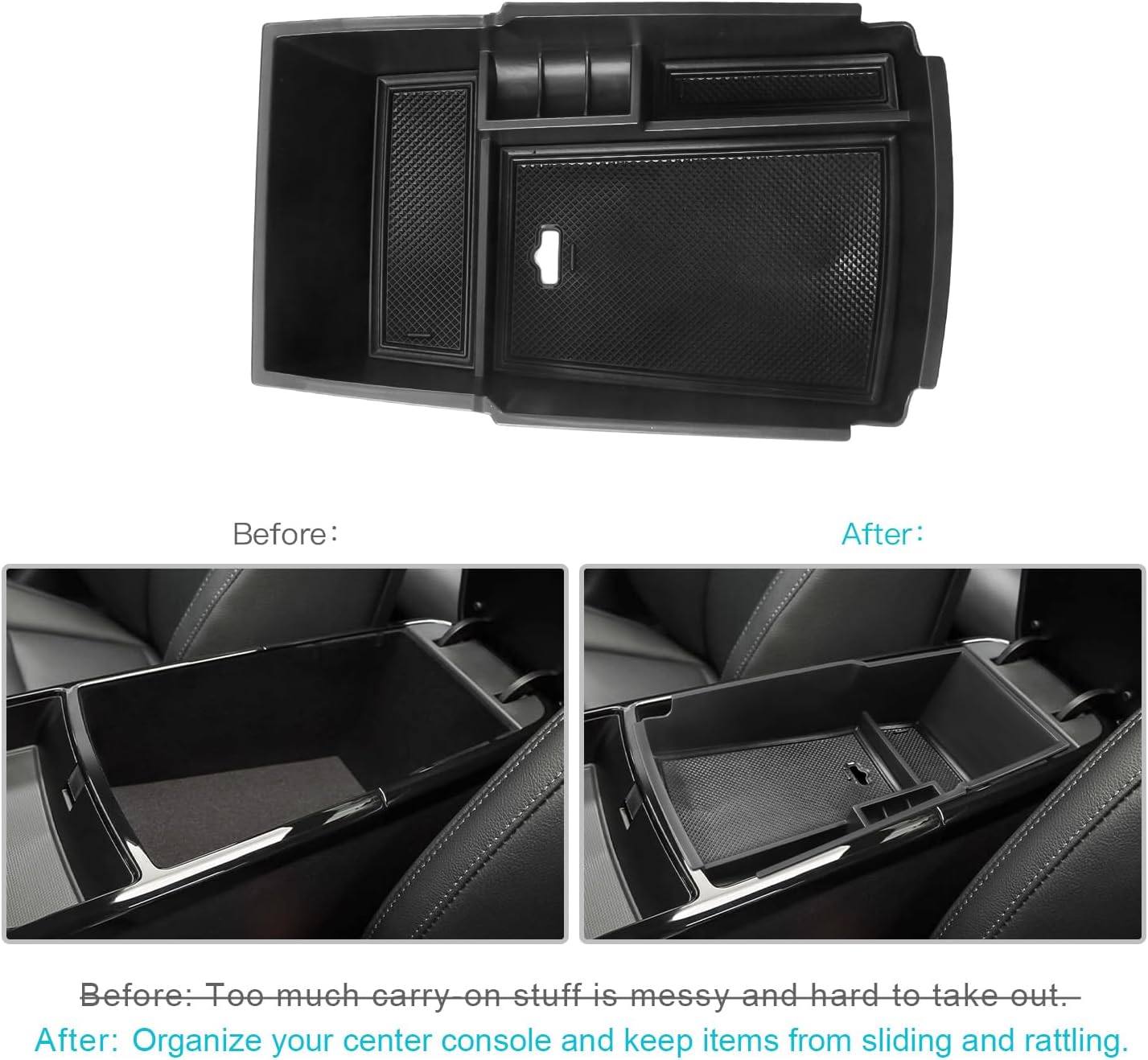CDEFG Center Console Accessory Organizer for 2018 2019 2020 2021 Stinger, ABS Material Armrest Box Insert Tray Glove Secondary Storage Box