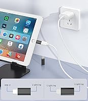 Vista 2 de Paquete de 4 USB C macho a Lightning: adaptador de Lightning a USB C hembra, soporta carga rápida PD y transmisión de datos, no apto para audio/OTG