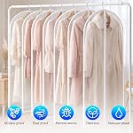 Supkiir 10Pcs Clear Garment Bags for Hanging Clothes, 39x23.6in Transparent Zippered Suit Covers for Closet Storage Travel, Dustproof Lightweight Coat Protector Clothing Storage Bag Shirt Coat Dress