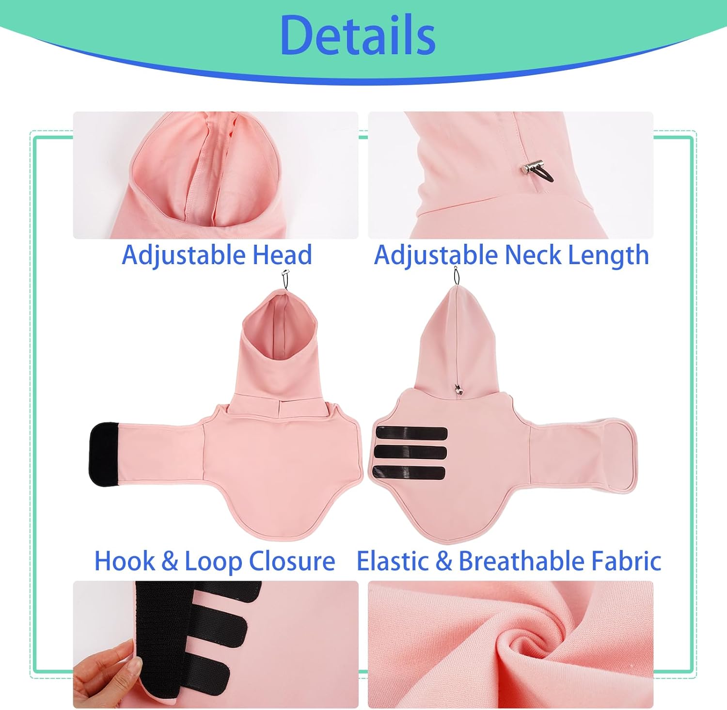 MIGOHI Large Dog Jacket Anxiety Calming Vest, Dog Stress Relief Wrap Shirt for Large Dogs Fireworks,Storms,Travel,Separation,Aid in Vet Visits,Adjustable Head Wrap to Calm Down Dogs, XL,Pink