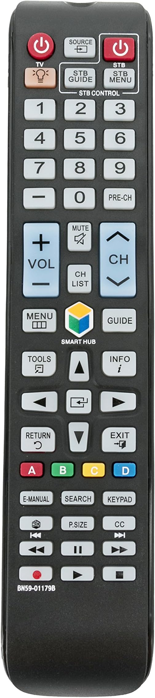 New BN59-01179B Replace Remote fit for Samsung Smart LED 3D TV UN46H7150AF UN48H8000AF UN50HU8500F UN55HU8500F UN60H7100AFXZA UN60H7150AF UN65HU8500F UN65H7150AF UN75H7100AF Sub BN59-01179A