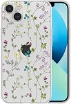RALEAVO Floral Case for iPhone 13 Pro Max, Flower Branch Pattern Design Cute Cover Case for Girls Women Slim Thin Soft Silicone Shockproof Anti-Slip Phone Case for iPhone 13 Pro Max (6.7"),Beige | for iPhone 13 Pro Max Case with Cute Flower Branch Pa