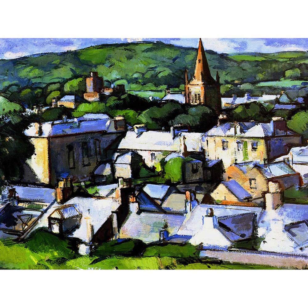 Wee Blue Coo Peploe Kirkcudbright Village Art Print Poster Wall Decor 12X16 Inch