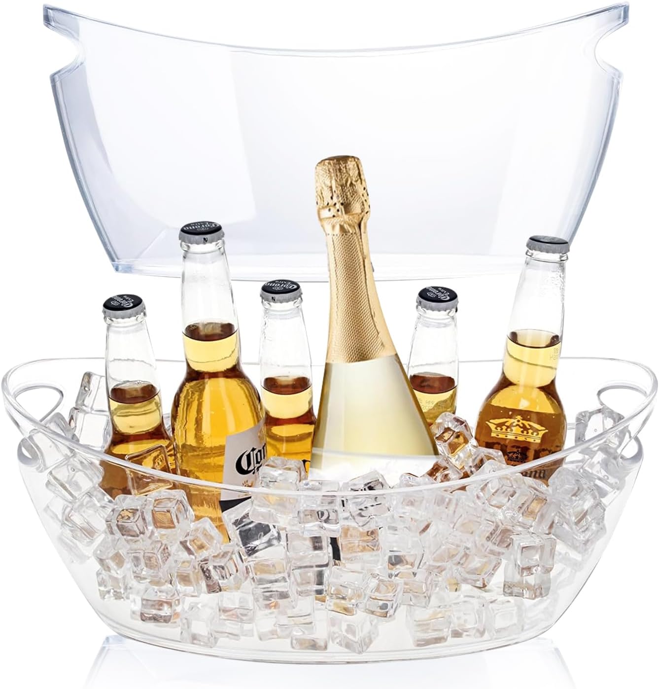 2 Pcs Ice Bucket 5.5 Liter Champagne Wine Bucket Drinks Buckets Tub Clear Acrylic Beverage Tub Party Drinks Ice Tub for Wine, Champagne or Beer Bottles Bar Supplies