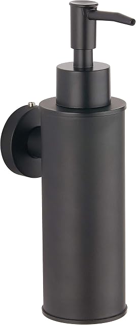BGL wall mounted 304 stainless steel soap dispenser for decor (Round, Black)