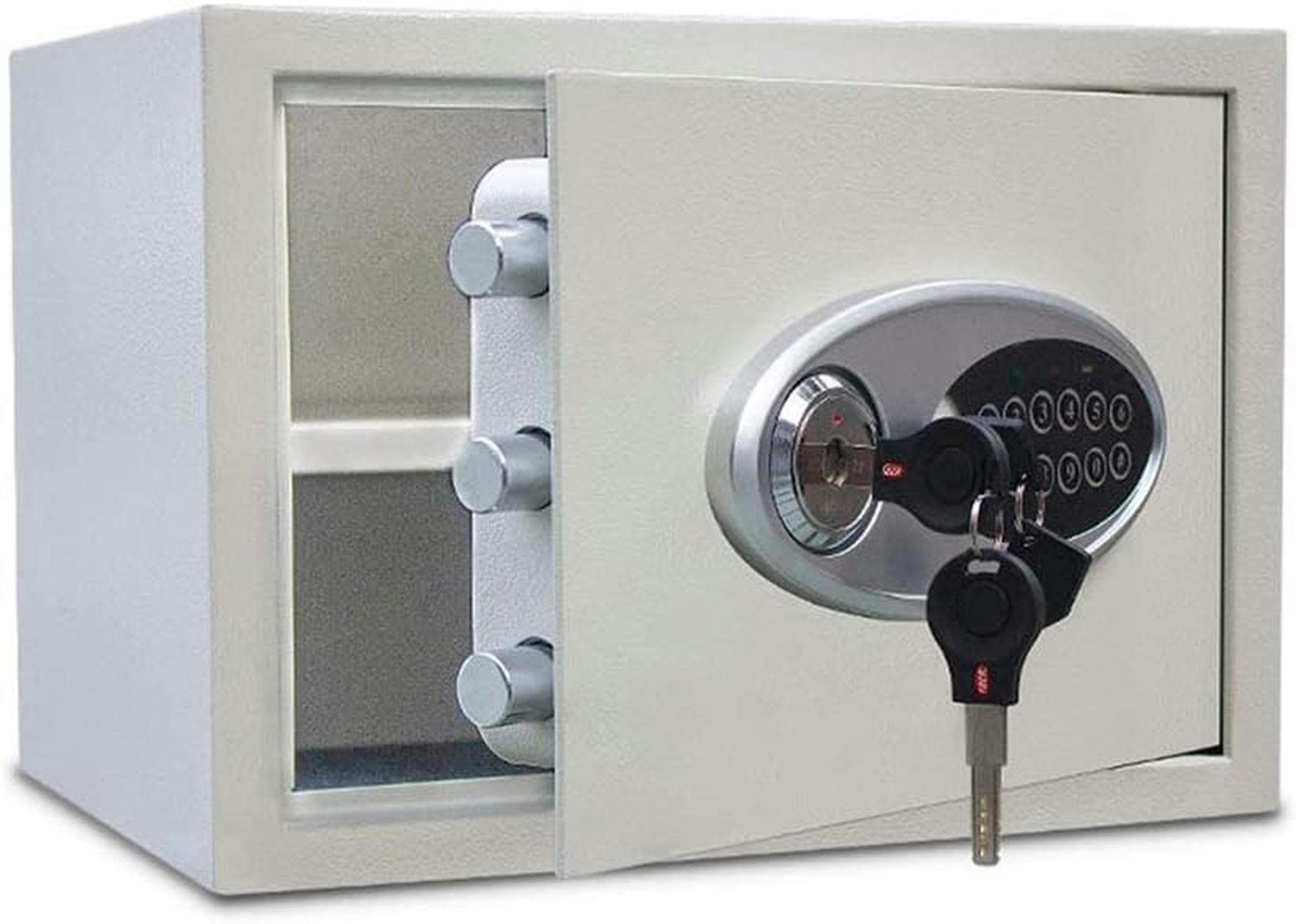 Cajas Fuertes Totalmente de Acero Gabinete de Seguro con Llave de Metal Armario con Alarma de 2 Contraseña antirrobo Lo, Black-1