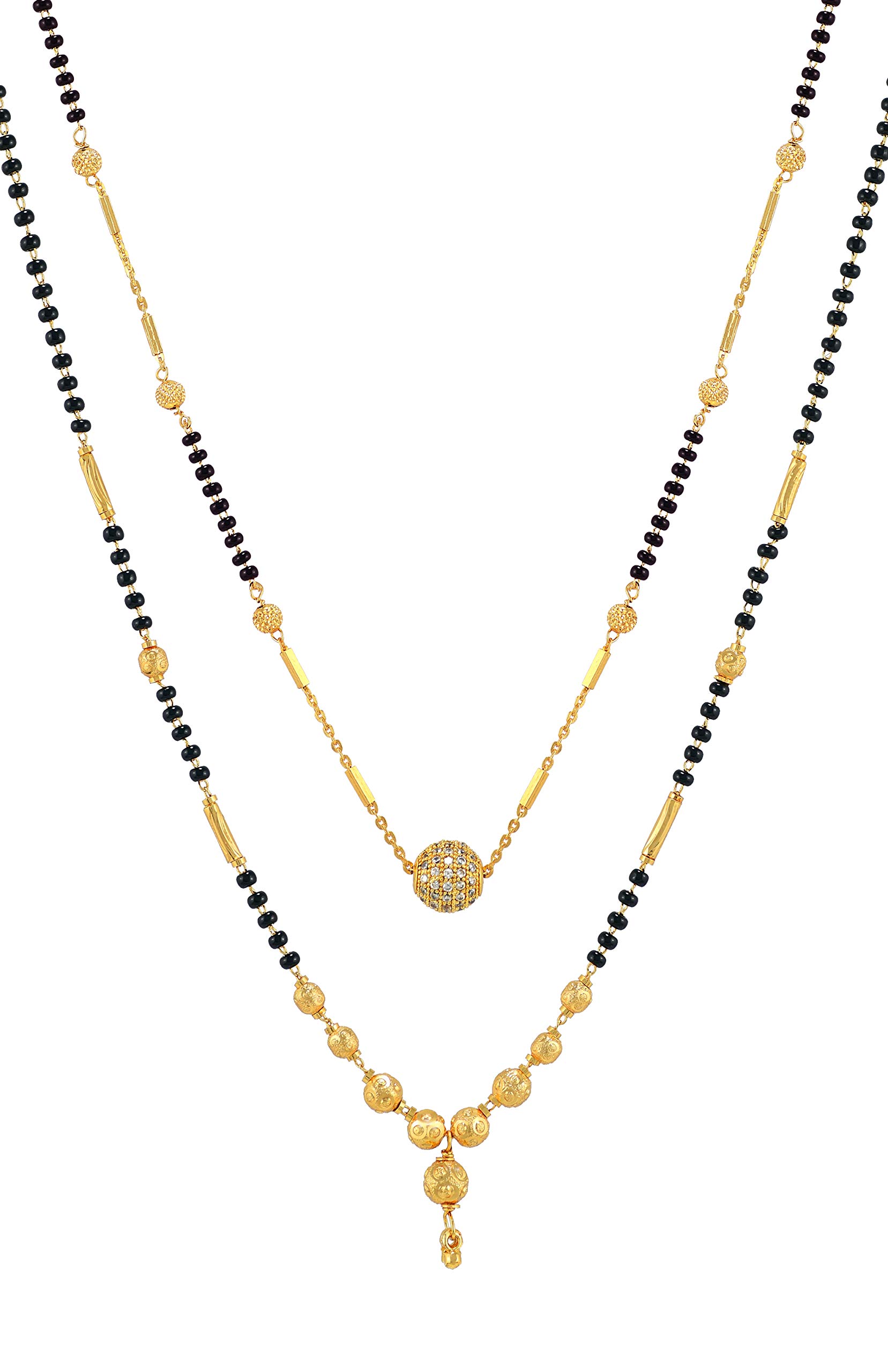 Charms Combo Collection of Dazzling Gold Plated Mangalsutra for Women… (B081LDWBM3) Amazon Price History, Amazon Price Tracker
