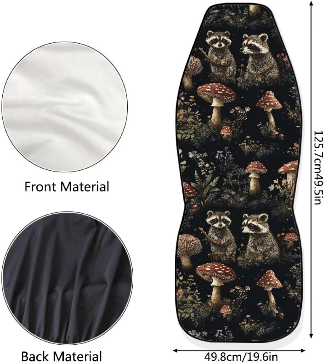 Raccoon Car Seat Cover for Women Men, Universal Car Accessories Fit for Car SUV Sedan Truck, Car Interior Decorations