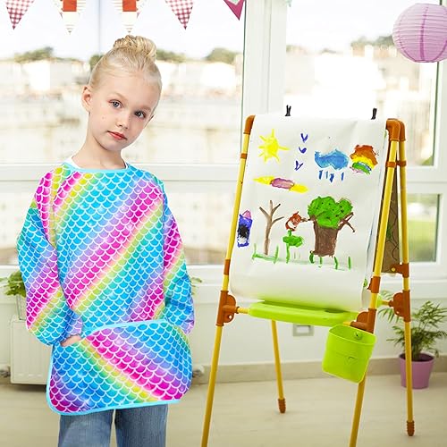 Miniatura 2 de Sylfairy Bata de arte para niños, impermeable, para pintar, delantal de pintura para niños pequeños