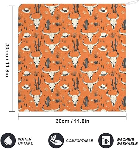 Miniatura 2 de Decorative Hand Towels for Bathroom - Retro Orange Sheep Skull Print Soft Absorbent Small Bath Hand Towels for Kitchen, Farmhouse, Hotel, Spa, Guest