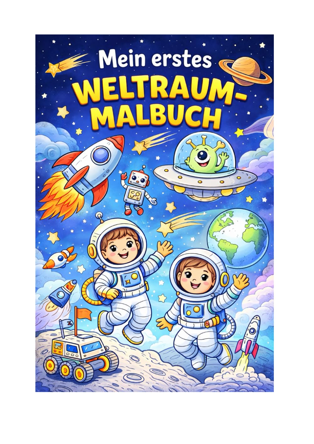 Mein erstes Weltraum-Malbuch: Astronauten, Raketen & Planeten – große Ausmalbilder für Kinder ab 4 Jahren