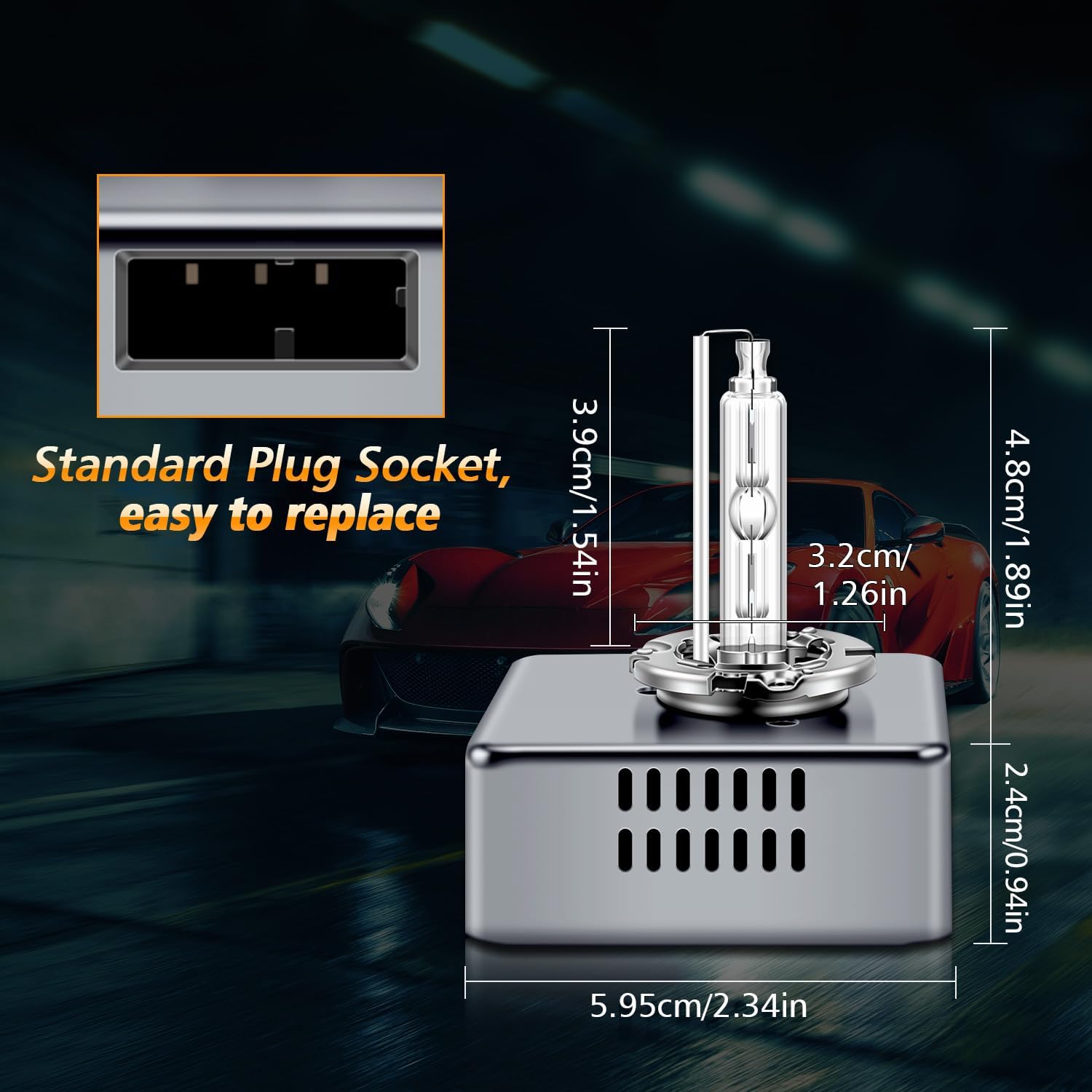 D5S Xenon Bulb 6000K Diamond White 12V Car High Low Beam 25W Replacement Light, 1 Pc