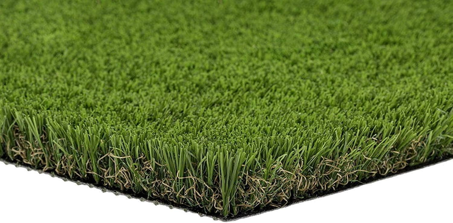 PZG Premium Deluxe Artificial Grass Patch w/ Drainage Holes | 4-Tone Synthetic Grass Mat | 1.6" Height |Extra-Heavy & Soft Pet Turf | Lead-Free Fake Grass for Dogs or Outdoor Decor | Size: 12' x 10'