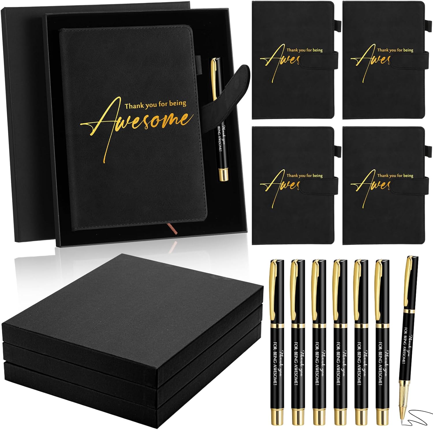 Tellingyou 12 Sets Employee Appreciation Gifts Bulk for Office Staff Coworkers Thank You for Being Awesome Notebook Pen Team Group Gift Box for Men Women Nurse Practitioner