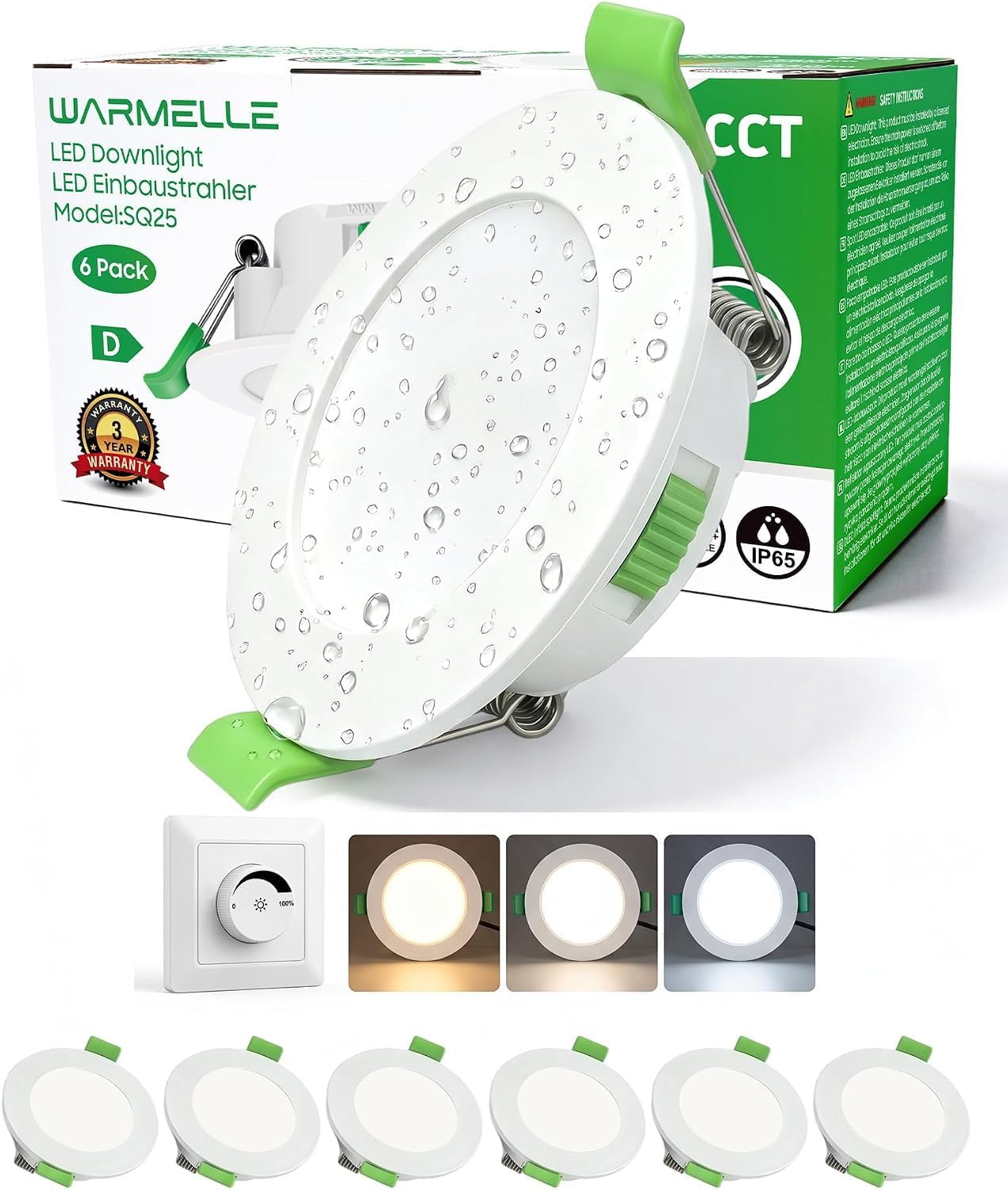 Spot LED Encastrable 7W 670LM IP65 Ø66-75mm Dimmable 6 Blanc