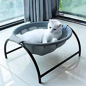 Cat Bed Dog/Pet Hammock Bed Free-Standing Kitty Sleeping Cat Supplies Pet Supplies Whole Wash Stable & Breathable Easy Assembly Indoors Outdoors, 16.9 in x 16.9 in x 9.5 in