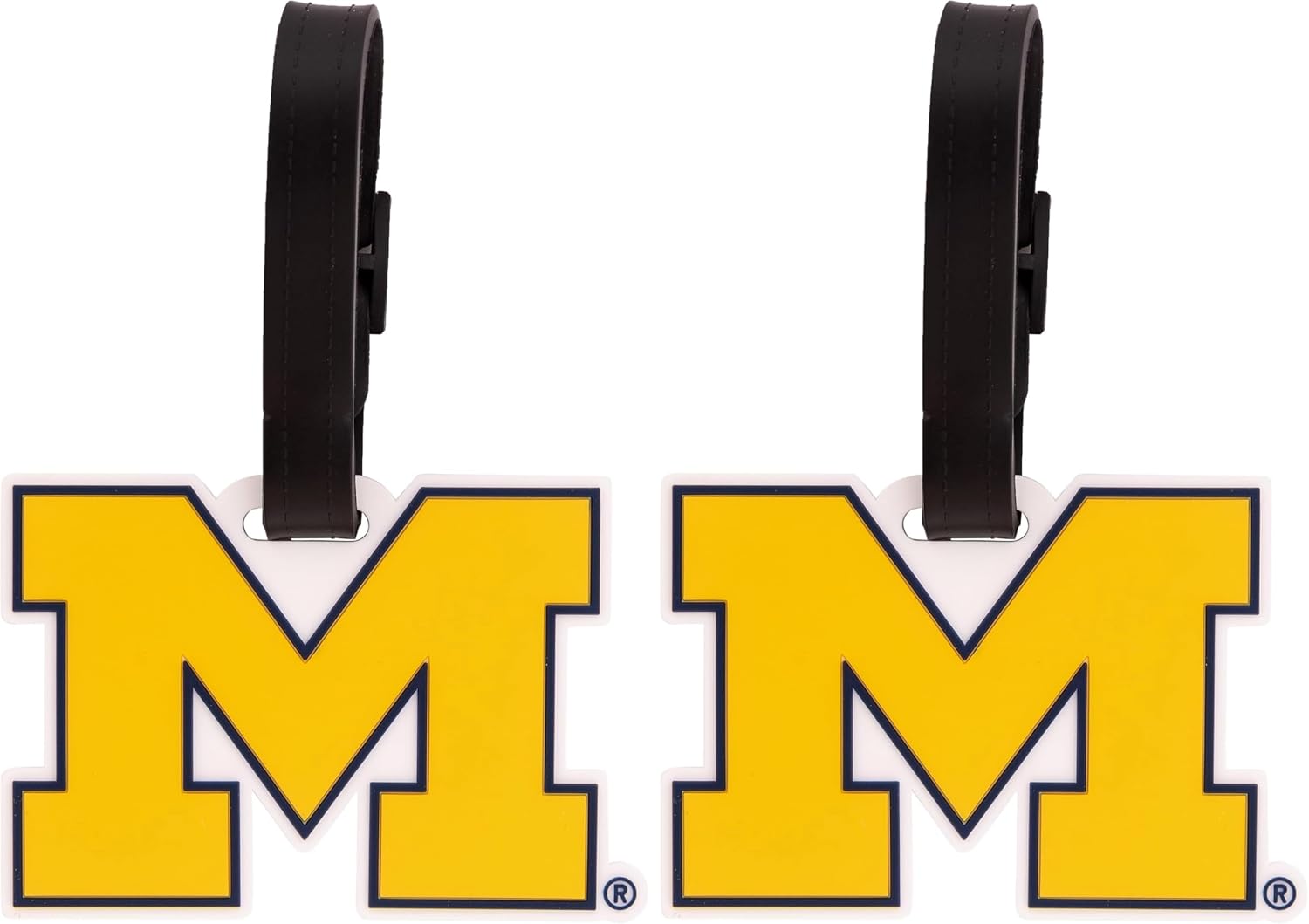 Desert Cactus University of Michigan Luggage Tag UM Wolverines Durable PVC Travel ID Label for Bags and Backpacks (Design A) (Pack of 2)