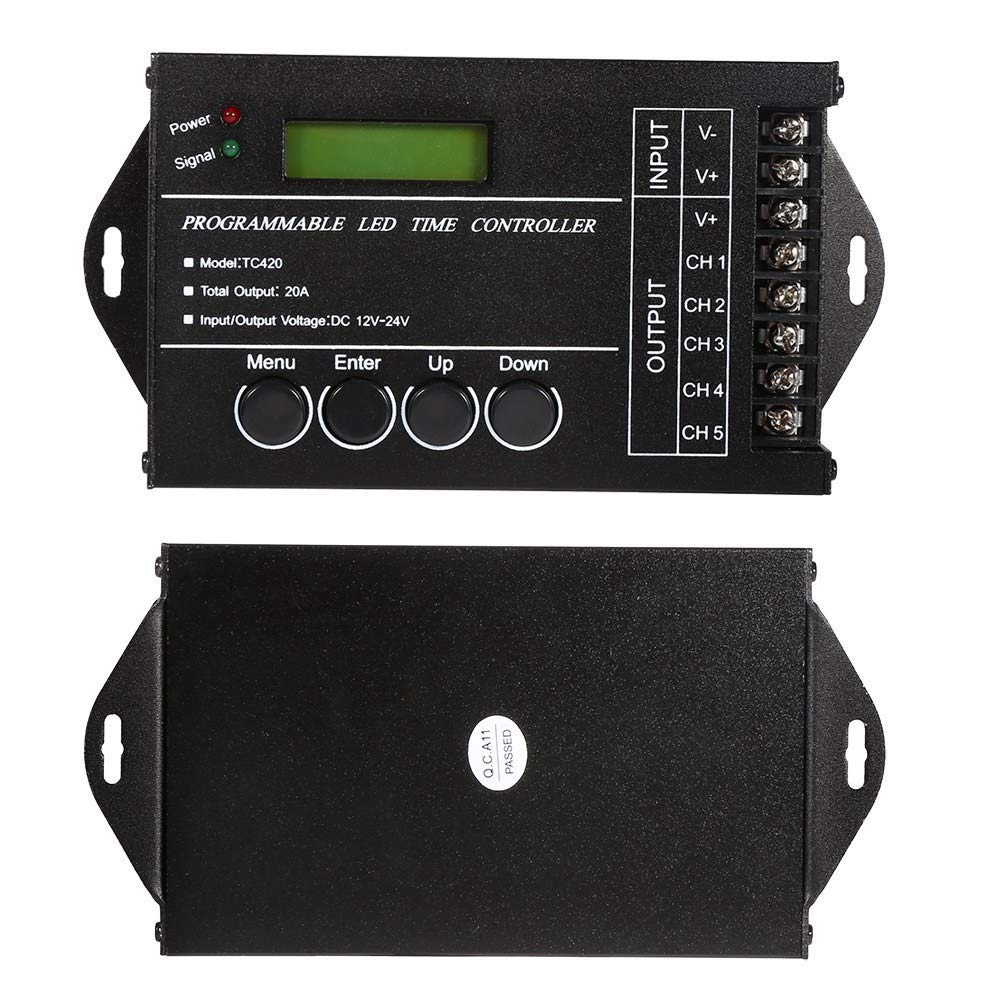 Controller LED a Tempo programmabile - DC12V 24V 20A 240W Regolatore dimmer con Timer LED Multifunzione Regolabile con Cavo CD USB