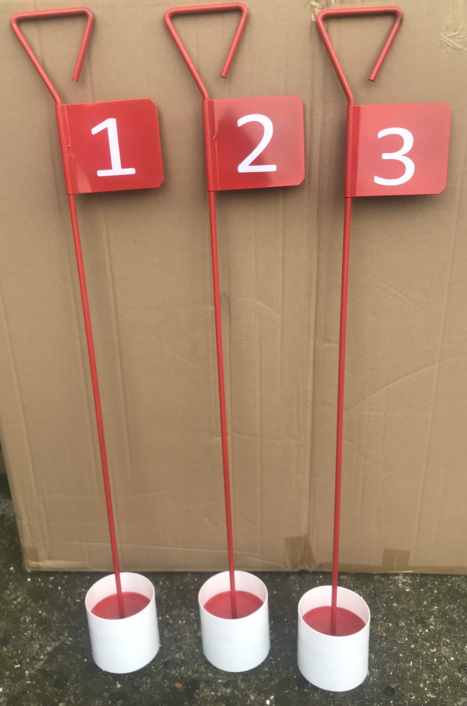 JL Golf Numbered Metal Professional Putting Green Flag and Hole Cup 90cm Choose numbering (1)