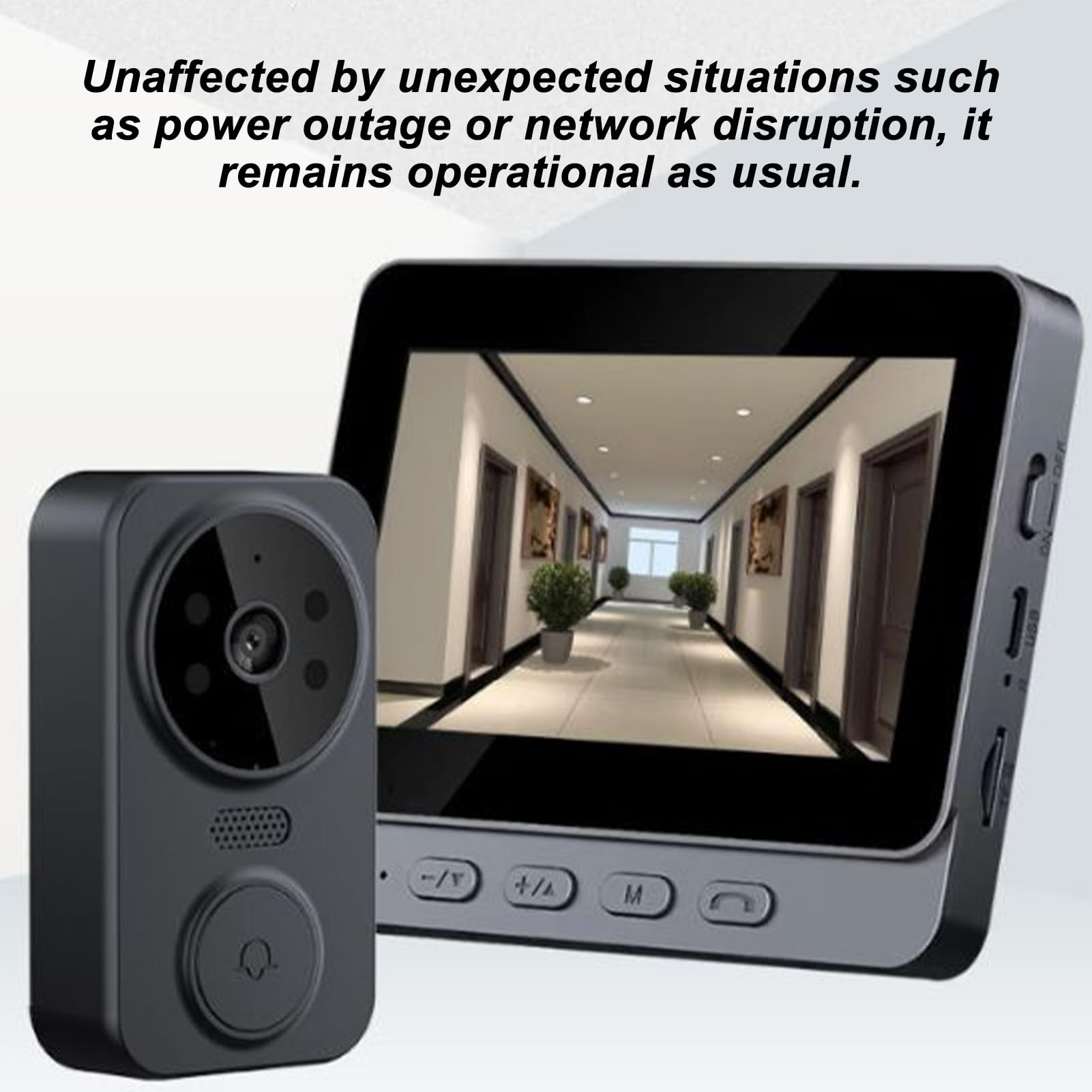 Tbest Système D'interphone Vidéo sans Fil, Système D'interphone Vidéo WiFi sans Fil, Caméra de Sonnette Vidéo 1080P avec Moniteur, Audio Bidirectionnel, Vision Nocturne Infrarouge 2,4