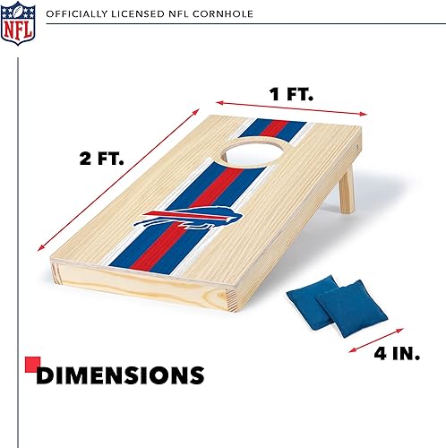 Miniatura 5 de Wild Sports NFL Football - Juego de Cornhole de madera maciza portátil de 1 x 2 pies con impresión directa HD gráficos del equipo, tamaño de viaje
