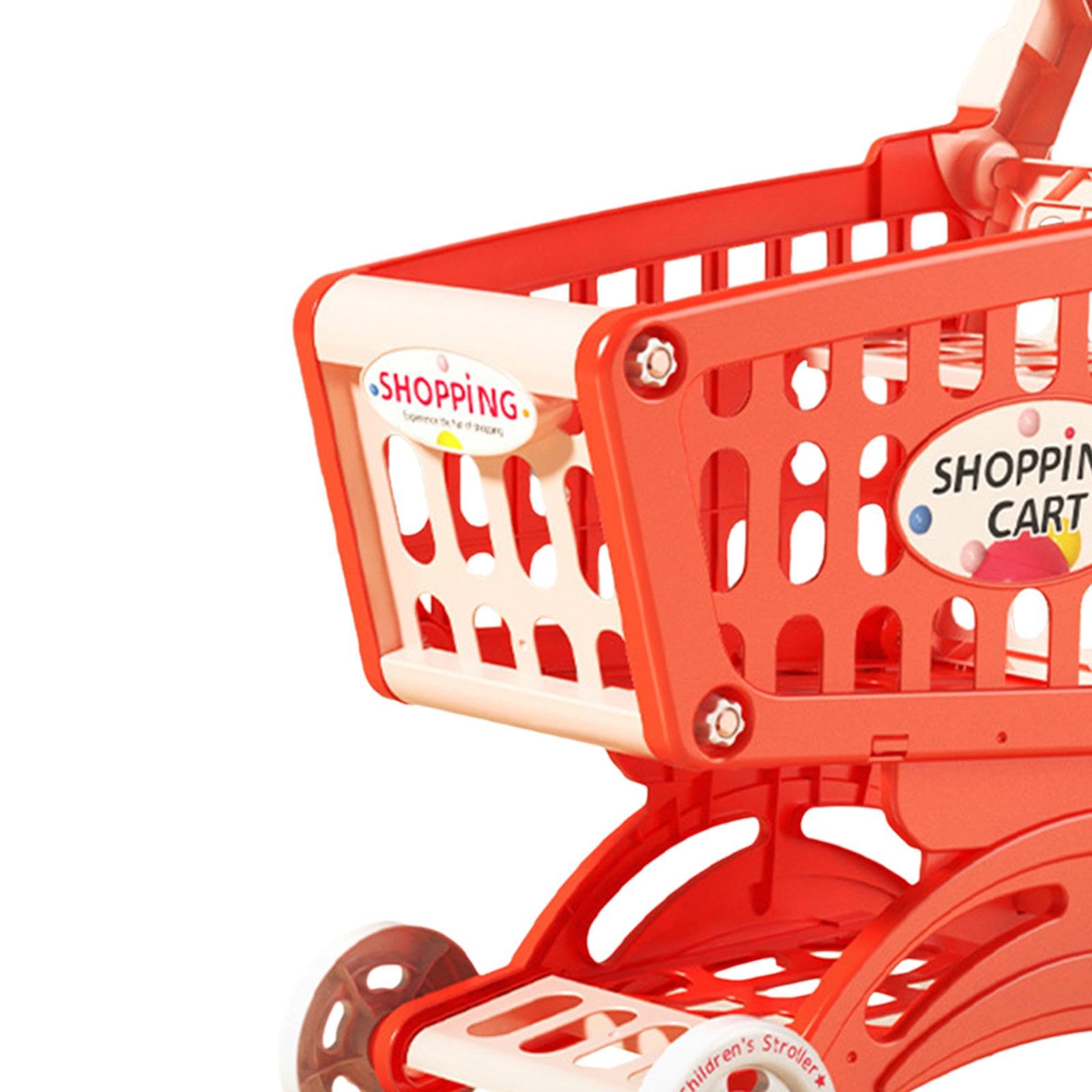 Carrito de Compras para Niños, Carrito de Juguetes, Regalos de Valentín para Niños, Juguetes de rol, Rojo, Rojo