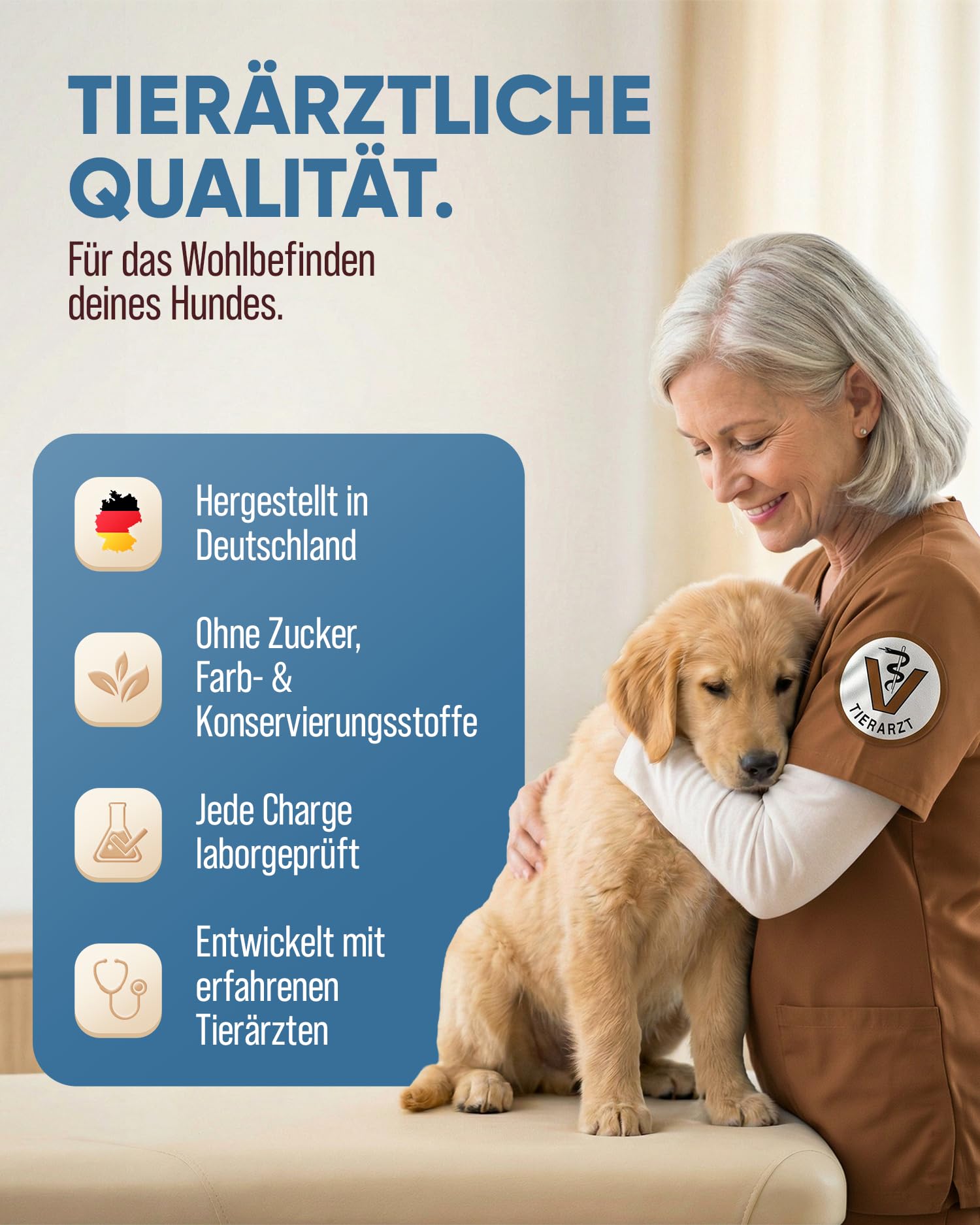 Tierkraft Beruhigungstabletten für Hunde, 100 Stück, Made in Germany | Silvester, Gewitter, Autofahrt & Tierarzt · mit Baldrian, Johanniskraut, Hefe, natürliche Kräuter hohe Akzeptanz