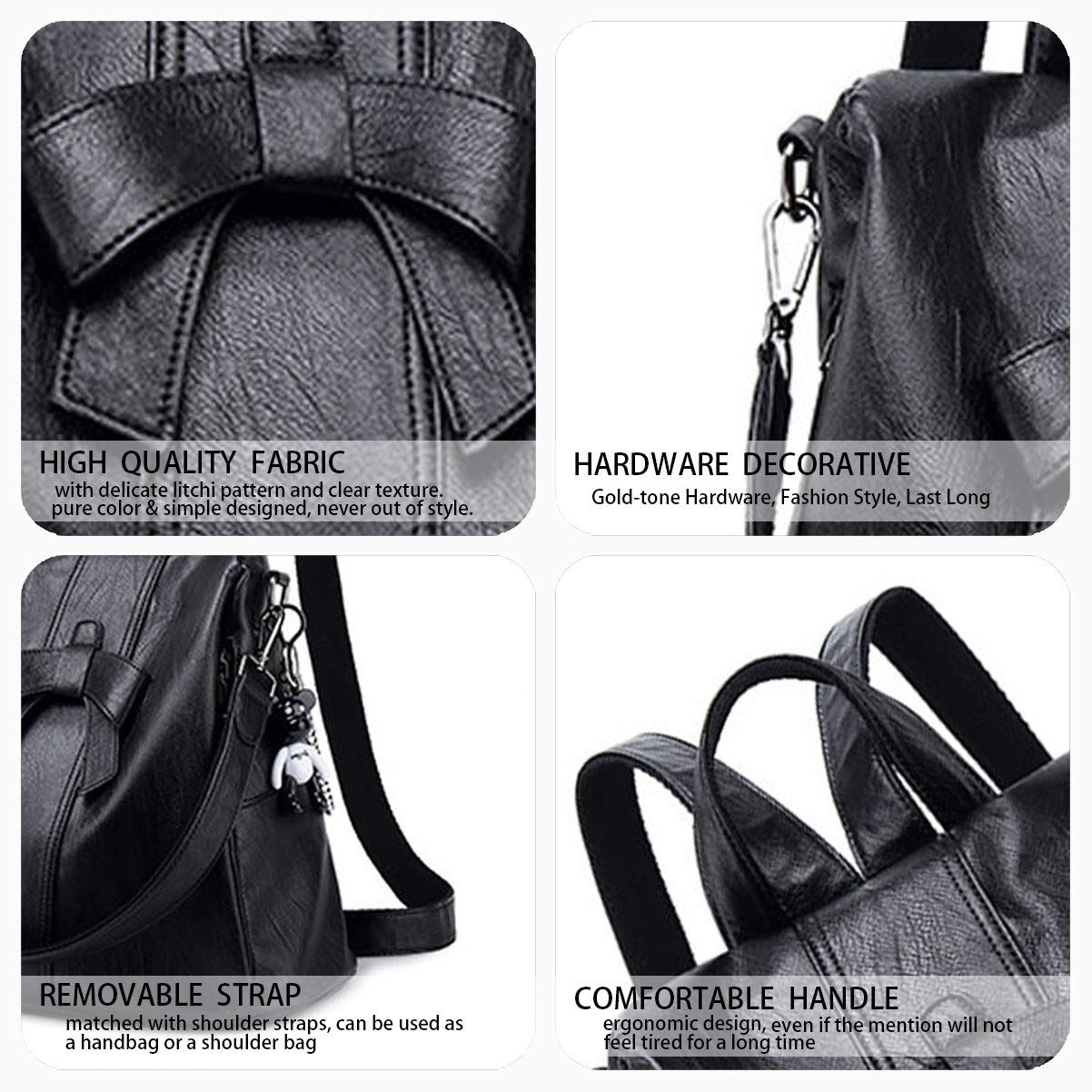 DEERWORD Donna Borse a Zaino Borsa a Zainetto Elegante Tracolla Zaini Firmate Marca Zainetti Antifurto PU pelle 5255 1 pz