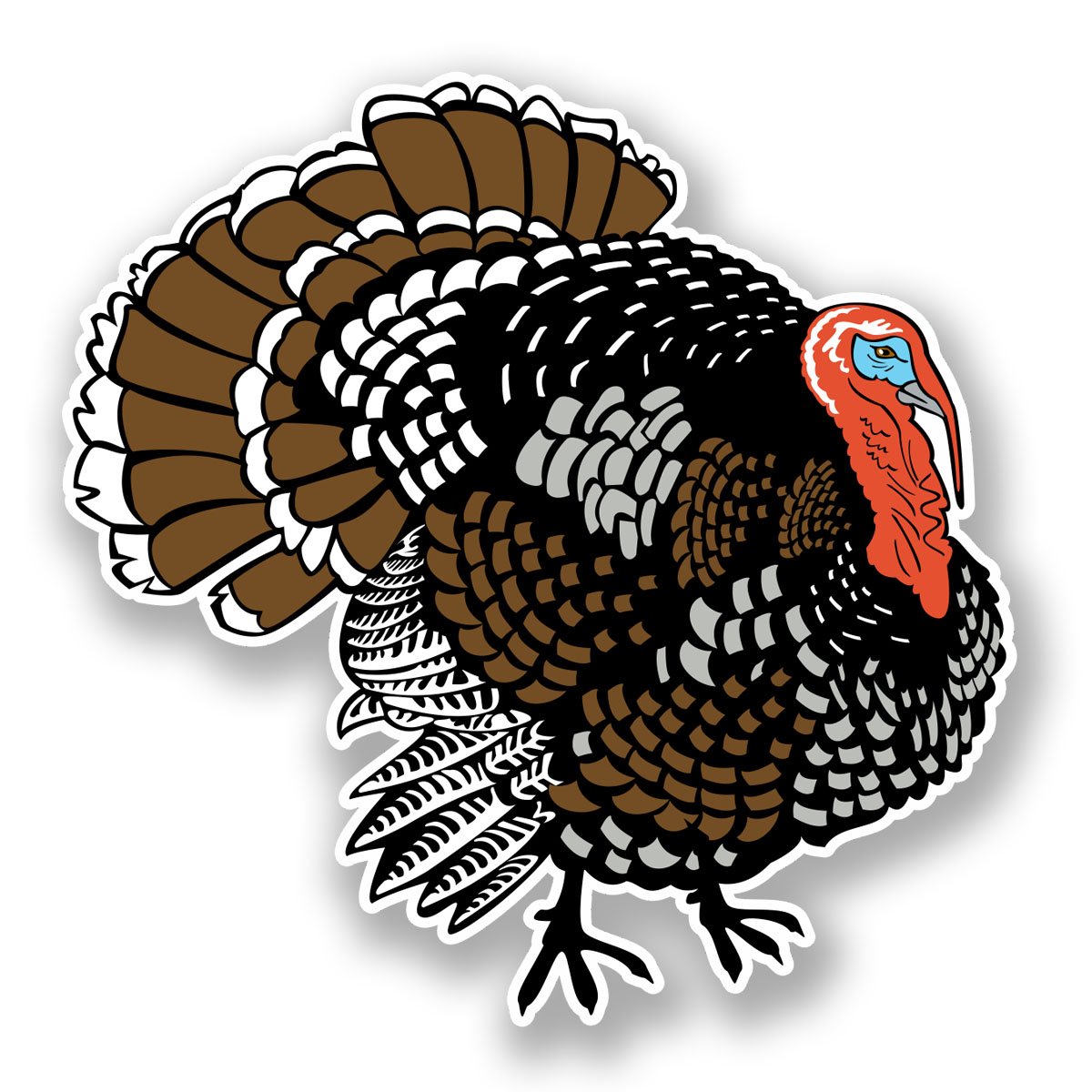 Destinationvinyl Multi 2 X 10Cm Turkey Vinyl Sticker Laptop Helmet Bike Car Farm Farmer Bird Fun #5881 (10Cm X 10Cm)