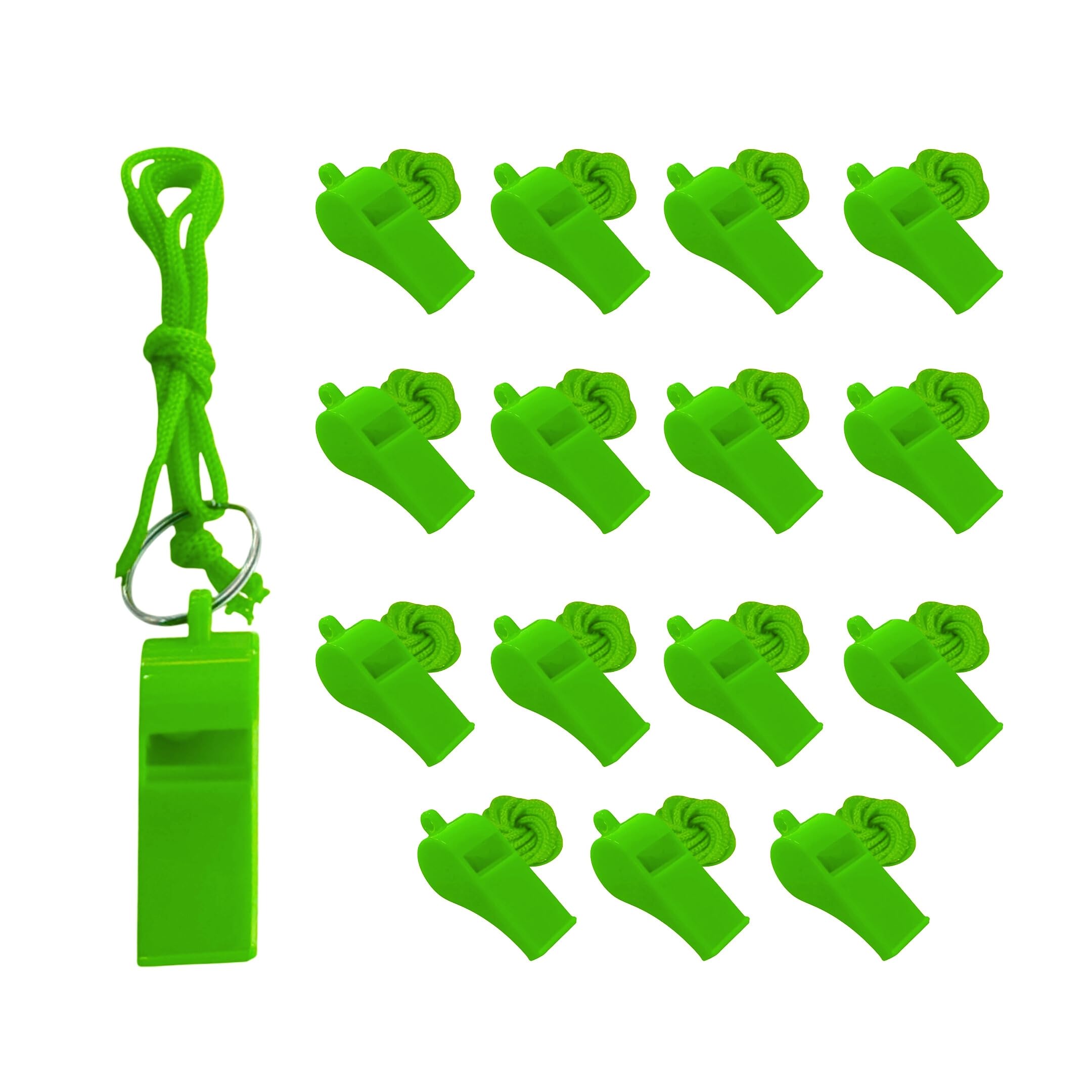 Amazon.com: Pack of 15 Green Plastic Whistles with Lanyard Neck