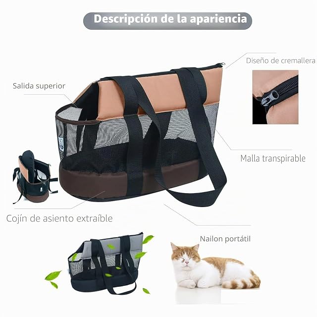 Foto 4 de 7 de PETCUTE Bolsa para Perros, Respirable Bolsa de Transporte para Perros Pequenos y Medianos con Correa…