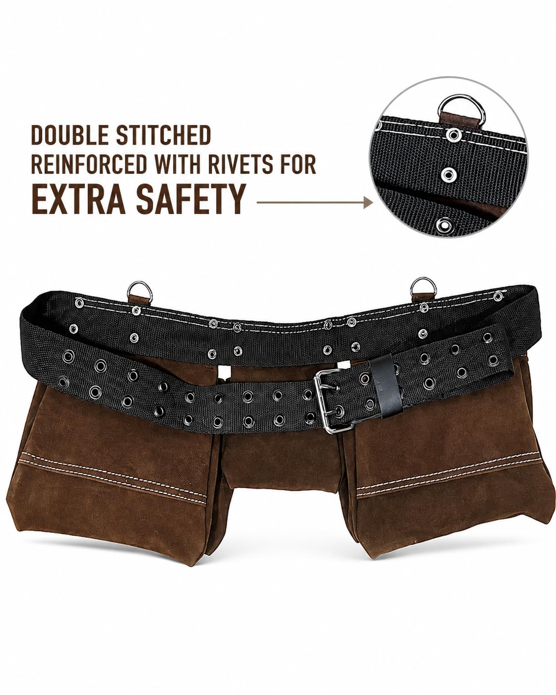 BOLTWORK Pochette à outils en cuir Pro Heavy Bag Organizer Hand Tools avec ceinture réglable en nylon et boucle en métal pour s'adapter aux tailles S à XXL, 1 % de la valeur de vente sera reversée à
